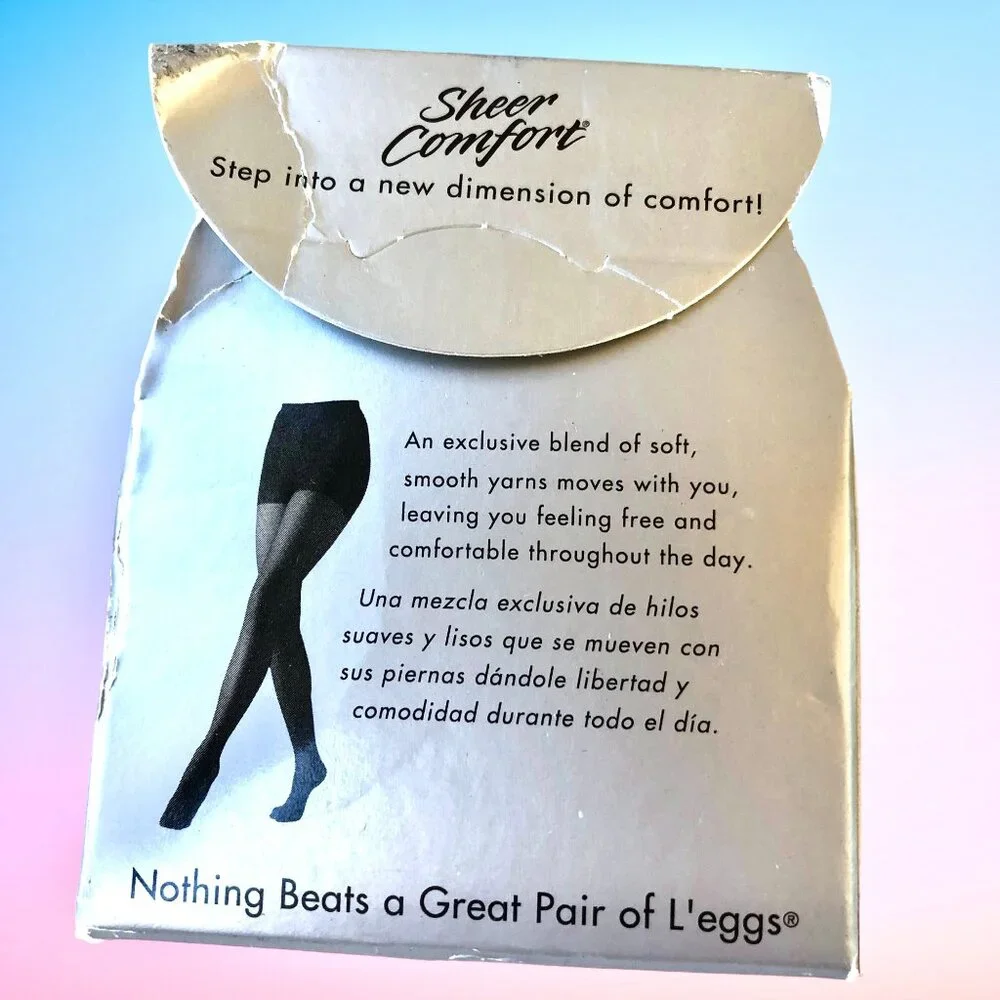 Leggs Sheer Energy Pantyhose Jet Black Control Top Enhanced Toe size A